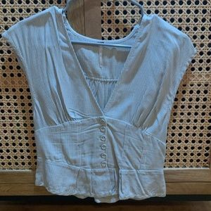 Short Sleeve white and black striped top